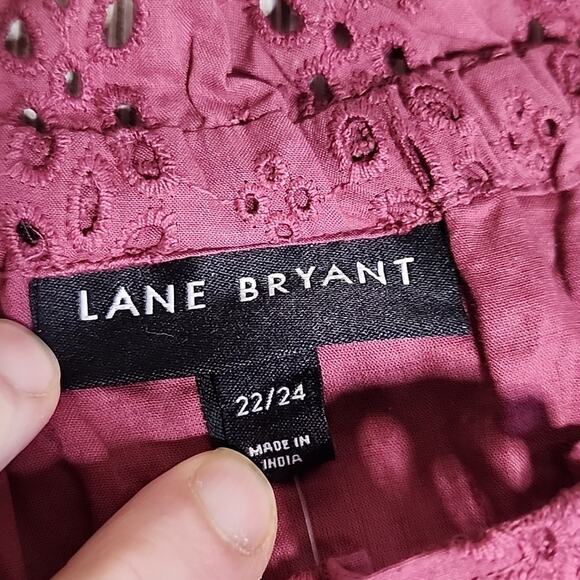 Lane Bryant Off The Shoulder Eyelet Long Sleeve Top Womens Plus Size 22/24 NWT - Picture 4 of 9